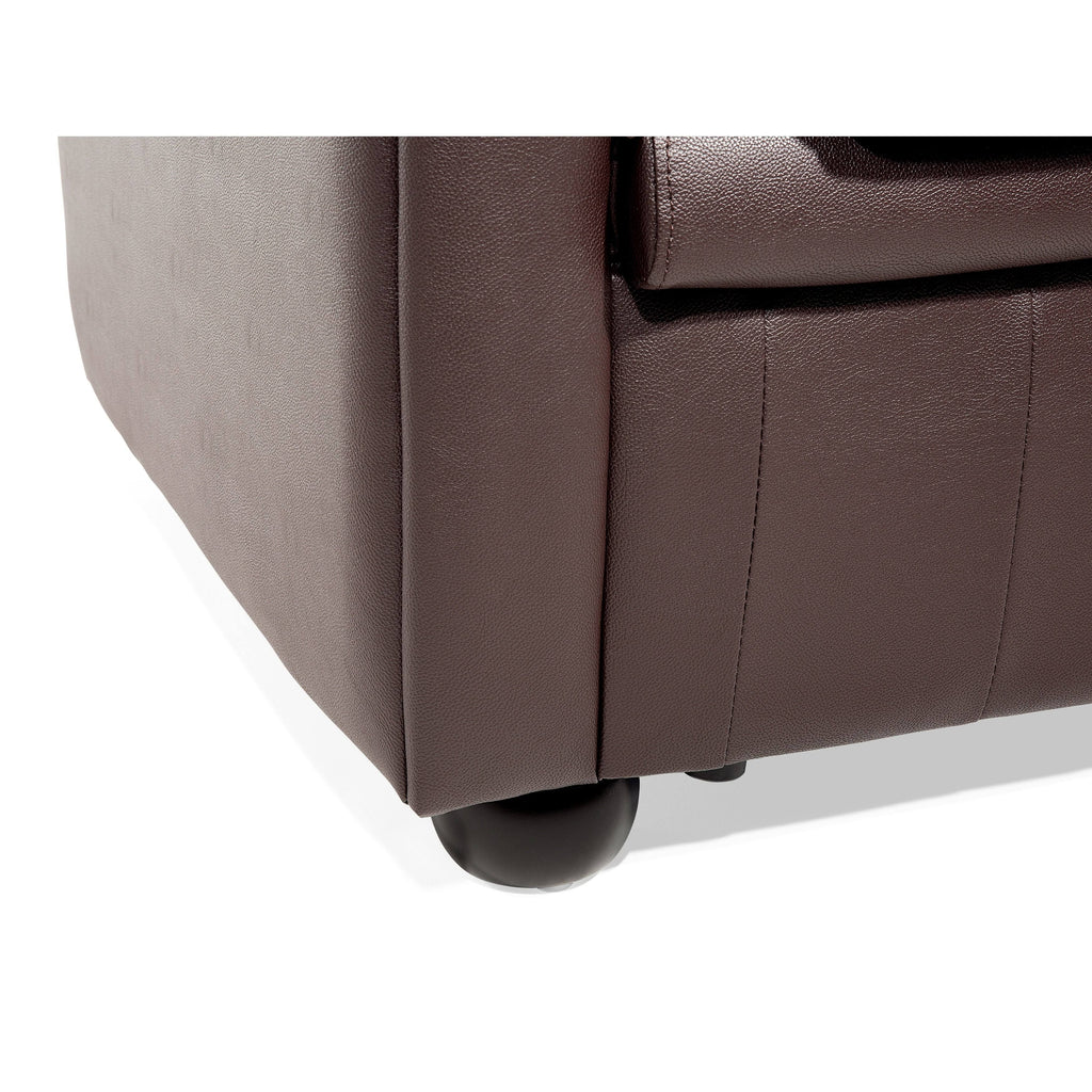 Tufted Leather Armchair Brown A3531