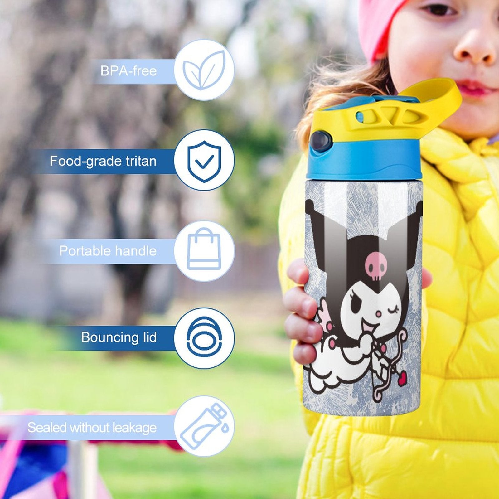 Stainless Steel Vacuum Insulated Water Bottle With Straw T239220