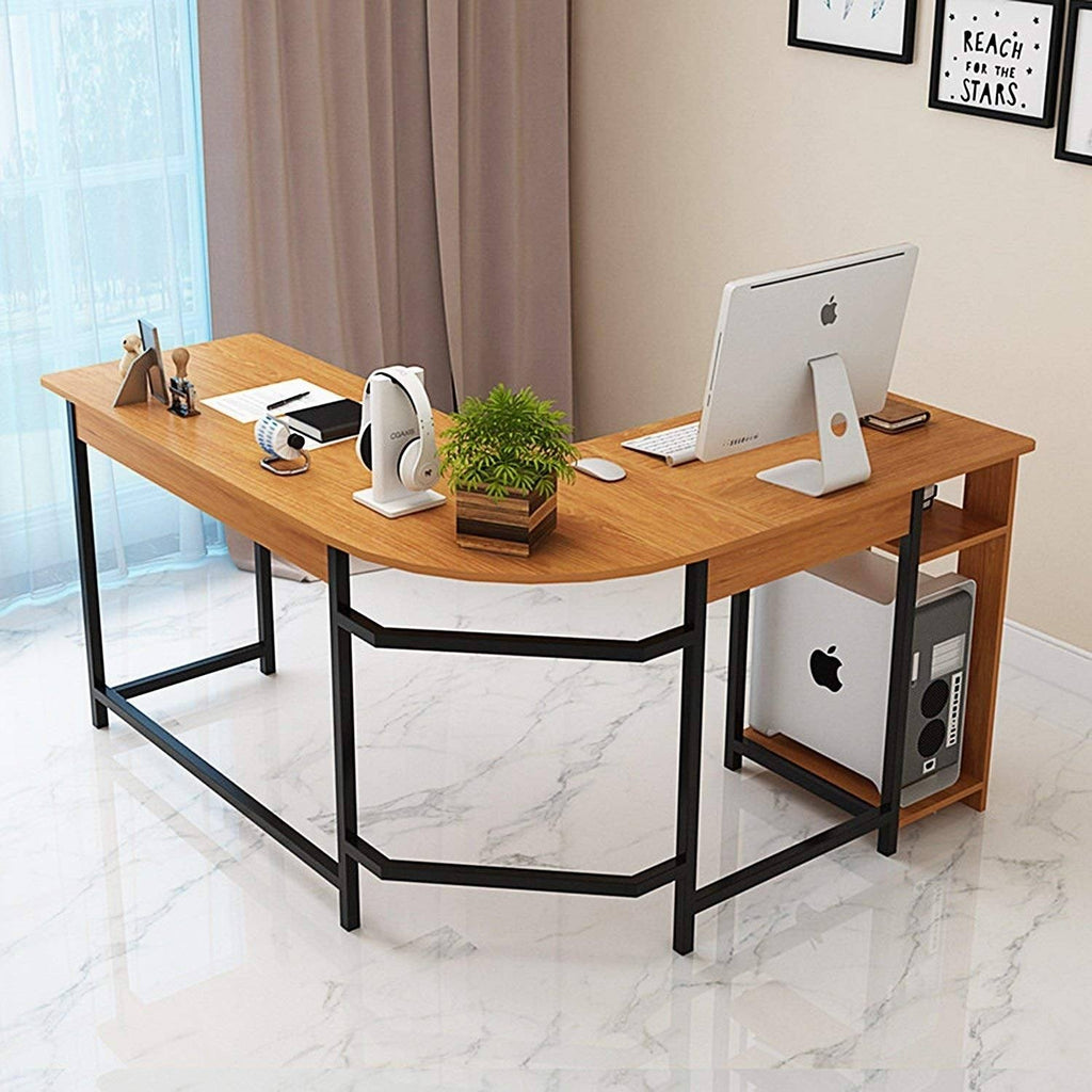 L Shaped Office Desk Computer Desk Table Corner Set Black I77429