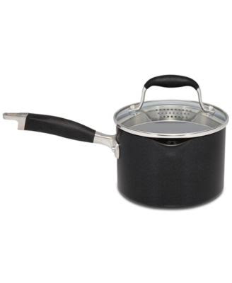 2 qt. Covered Straining Saucepan with Pour Spouts C411