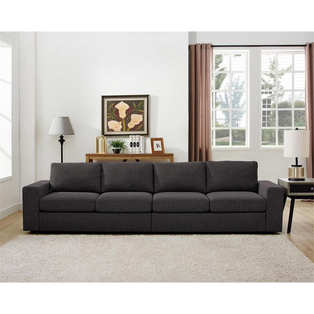 Dark Gray Linen 4 Seater Sofa R5813