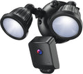 2500 Lumens Floodlight Camera Outdoor Security Cam with Motion-Activated Light White J682767