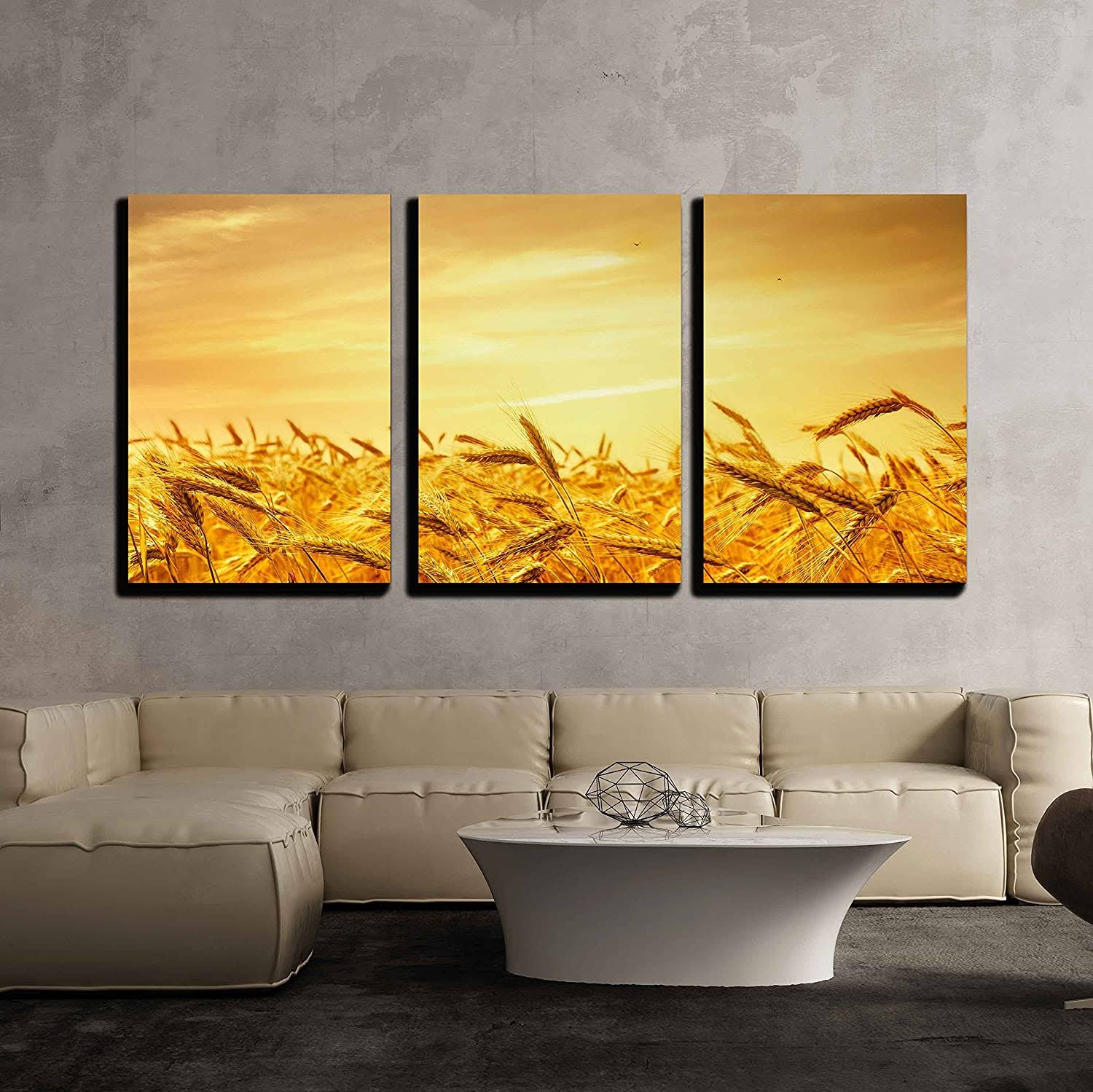 Orange X3 Panels Wall Art U306