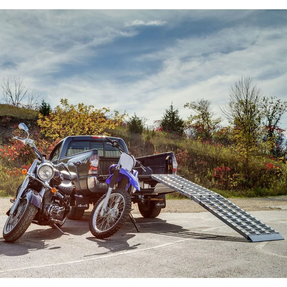 Aluminum 120in Folding Single Runner Motorcycle Ramp M818324