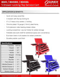 Red 5 Drawer Service Cart with Locking Top X319155