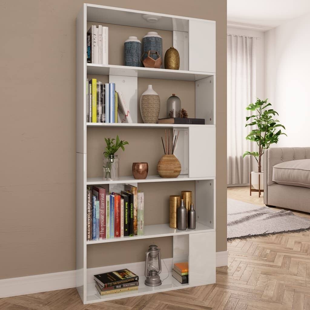 High Gloss Black Book Cabinet Room Divider Chipboard N447