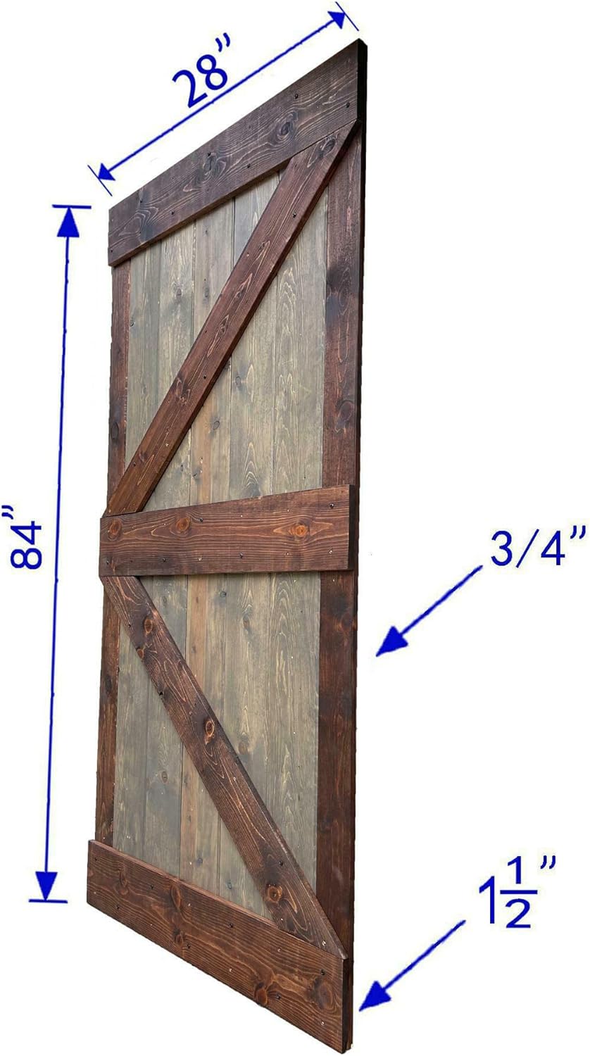 Knotty Pine Wood Interior Sliding Barn Door With Installation Hardware Kit M415