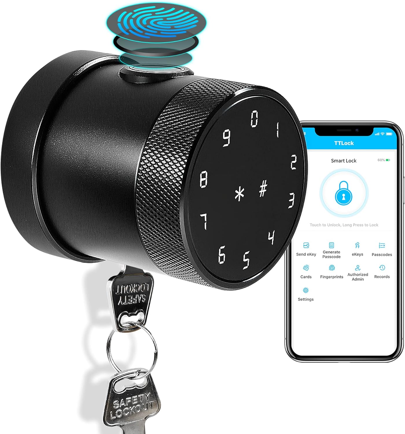 Smart Lock Fingerprint Electronic Door Lock with Bluetooth App Control G275242