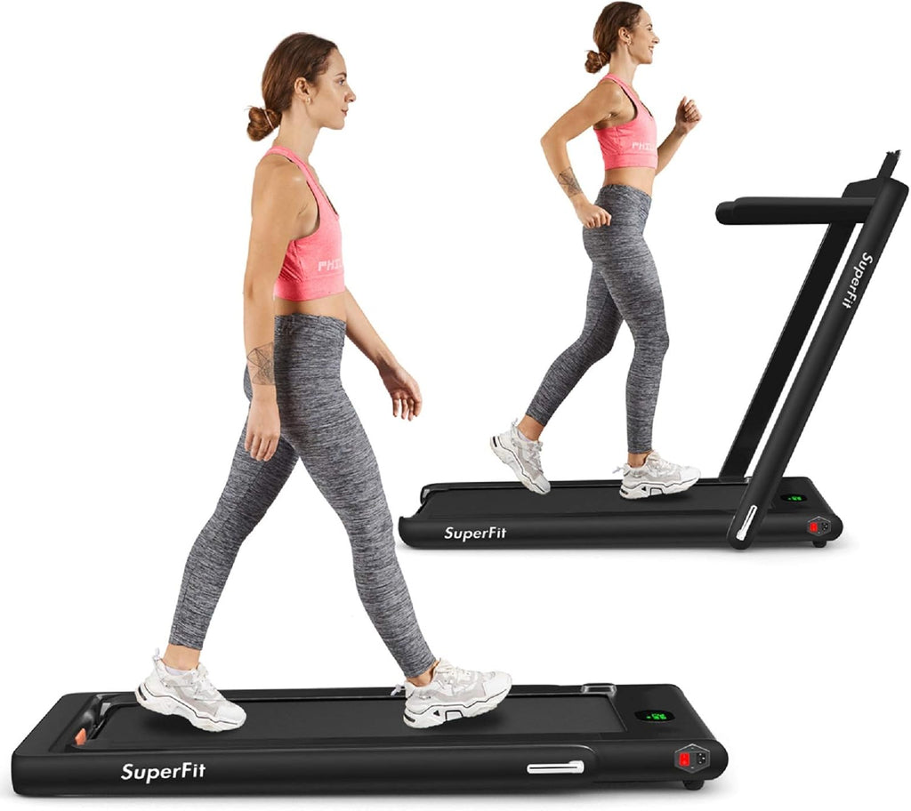 2 in 1 Folding Treadmill with Bluetooth Speaker and LED Display E71243