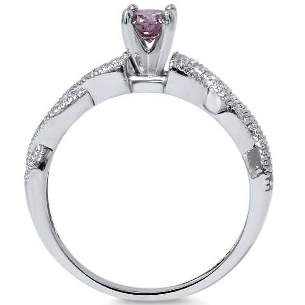 Pink Diamond Infinity Engagement Ring 14K White Gold F13649