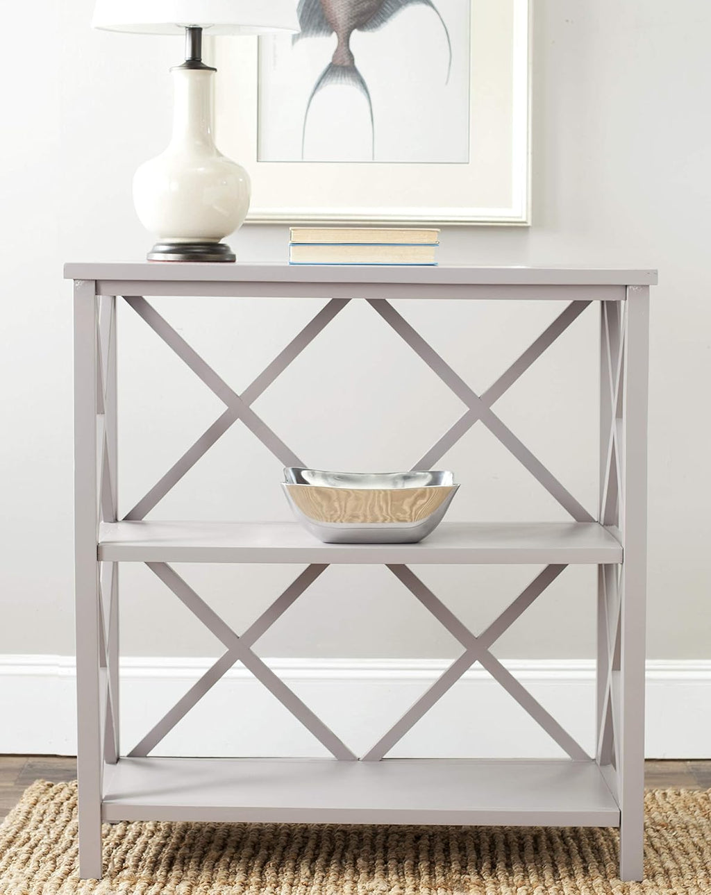 Oak 2-Tier Open Bookcase Y5616