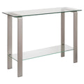 42" Nickel Metal/Glass Console Table Z5346
