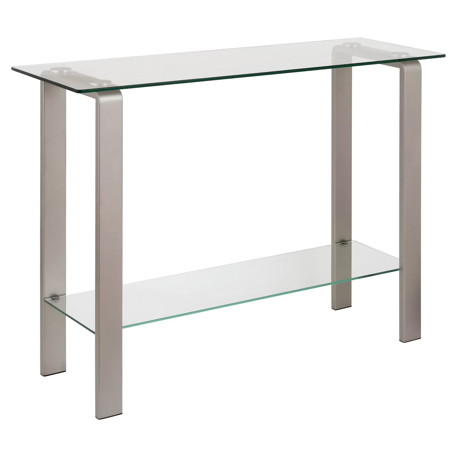 42" Nickel Metal/Glass Console Table Z5346