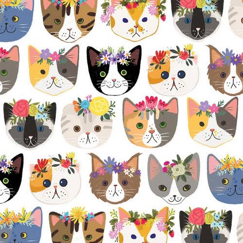 Industrial Size Wrapping Paper Rolls, Kitty Cats, 1/2 Ream A50629