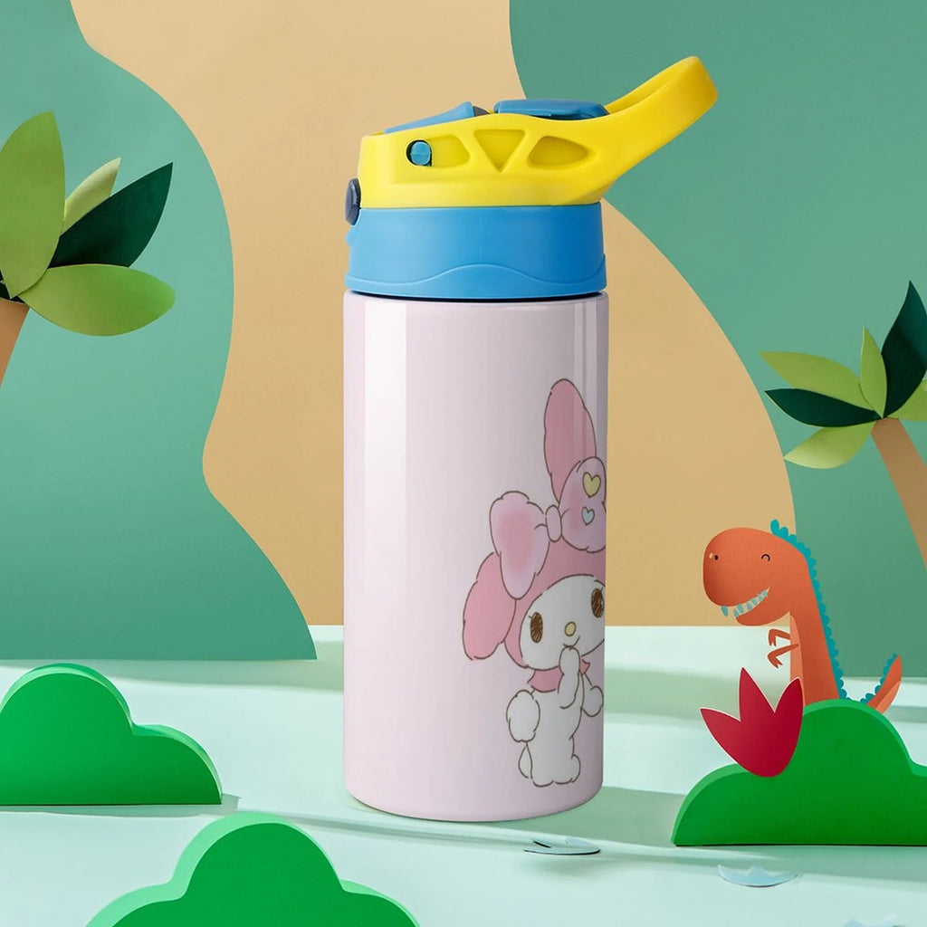 Pink Stainless Steel Children's Water Bottle With Straw O346