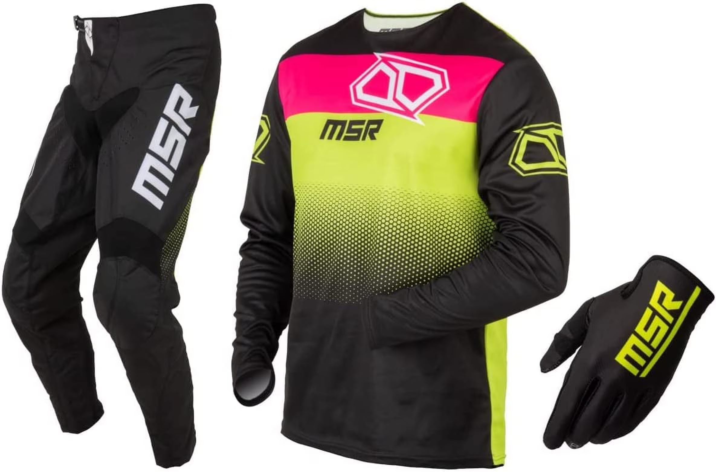 Flo Green/Pink Large Jersey, 32" Pant, Medium Gloves P499