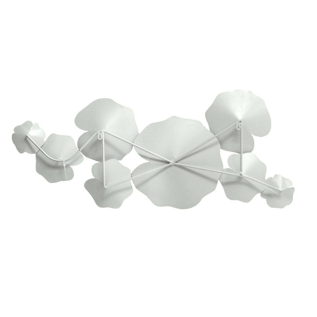 White Metal Lily Pad Wall Decor M712319
