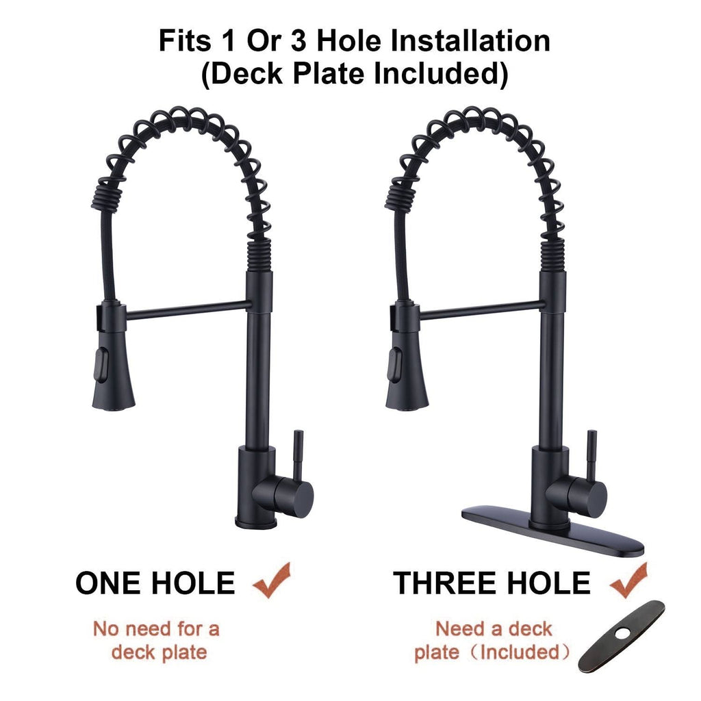 Black Kitchen Sink Faucet with Deck Plate V5947