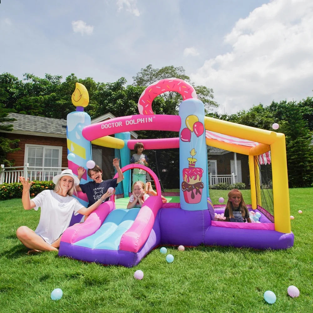 Inflatable Slide Bouncer House with Ball Pool and Storage Bag U420