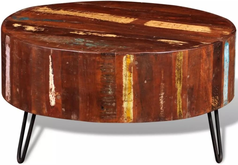 Solid Reclaimed Wood Round Coffee Table H103