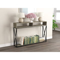 Dark Taupe Console Table with Two Open Shelves I28477