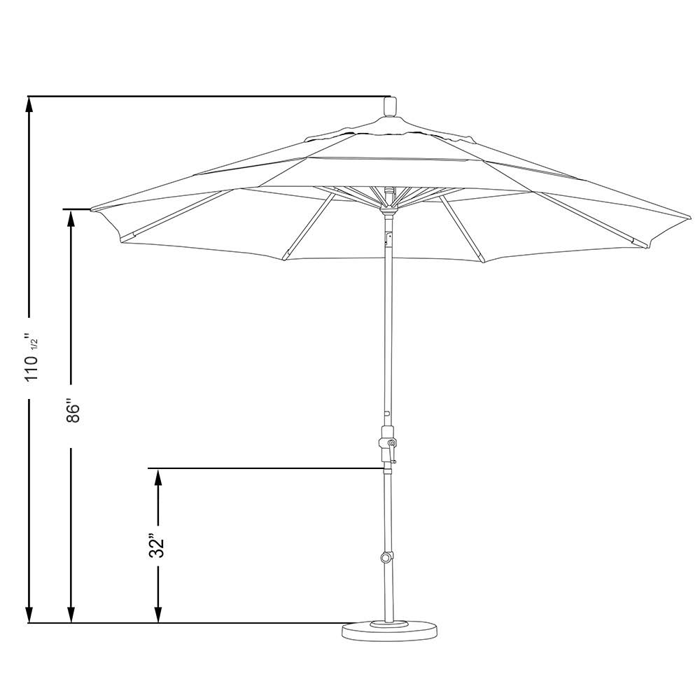 11' Aluminum Market Umbrella with Double Wind Vent Antique Beige V45851