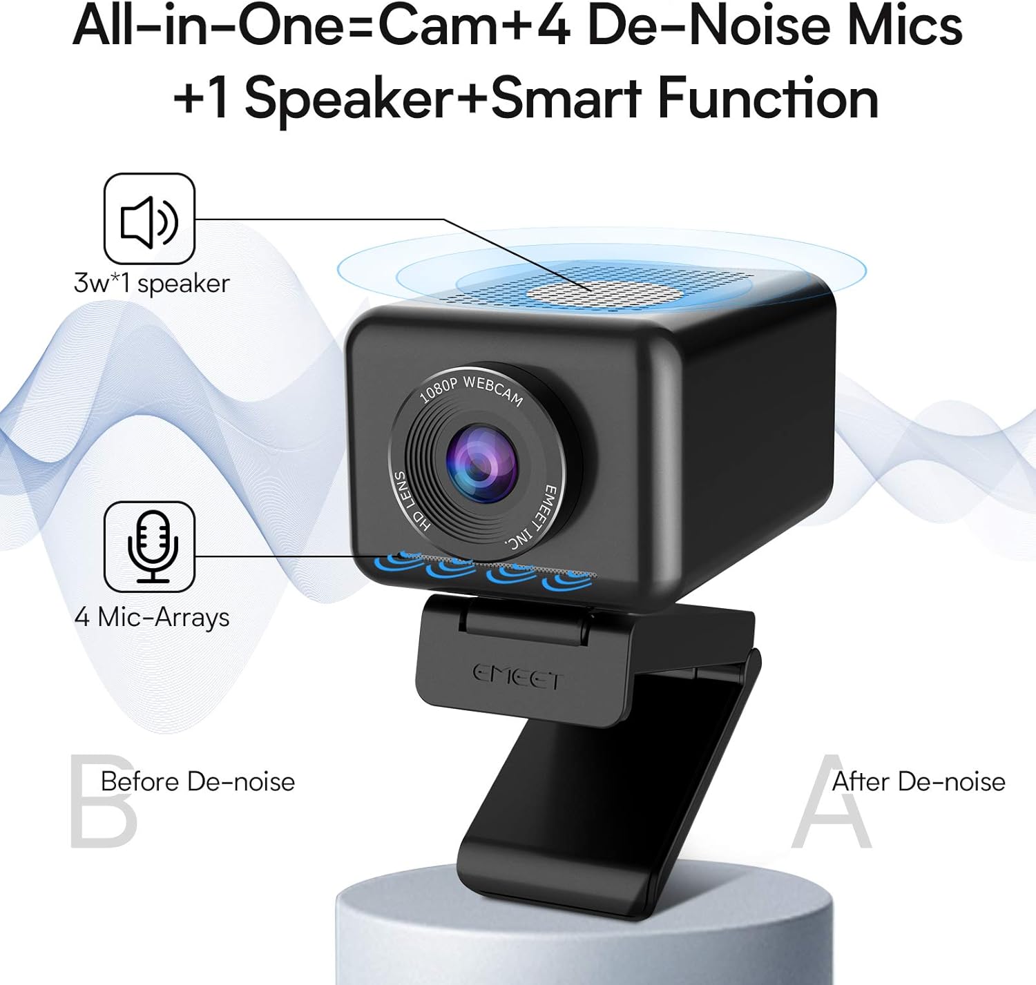 1080P Webcam with Speaker and Mics K336