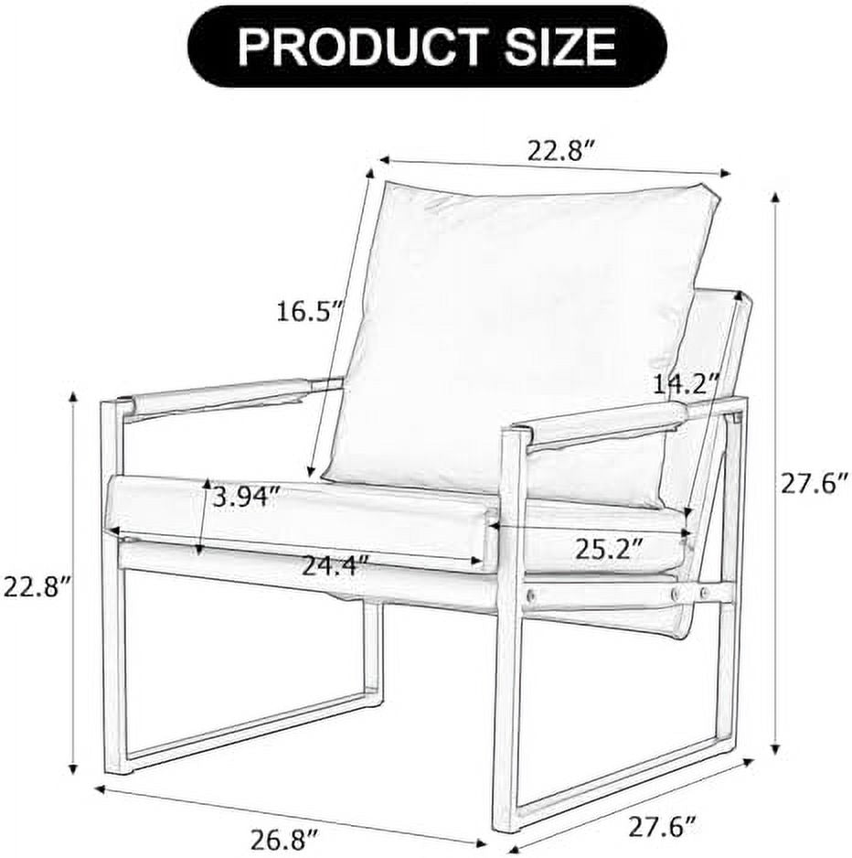 Black PU Leather Accent Arm Chair with Metal Frame F833