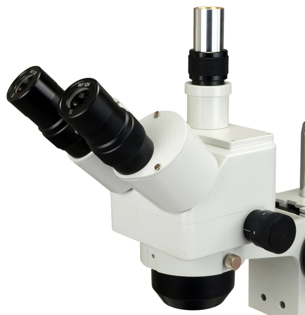 Trinocular Zoom Stereo Microscope with 0.5X Auxiliary Lens and 56 LED Ring Light B24133