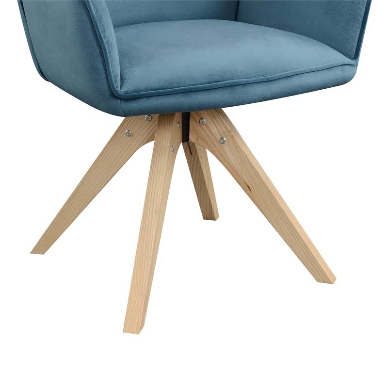Velvet Blue Swivel Accent Chair Y554262