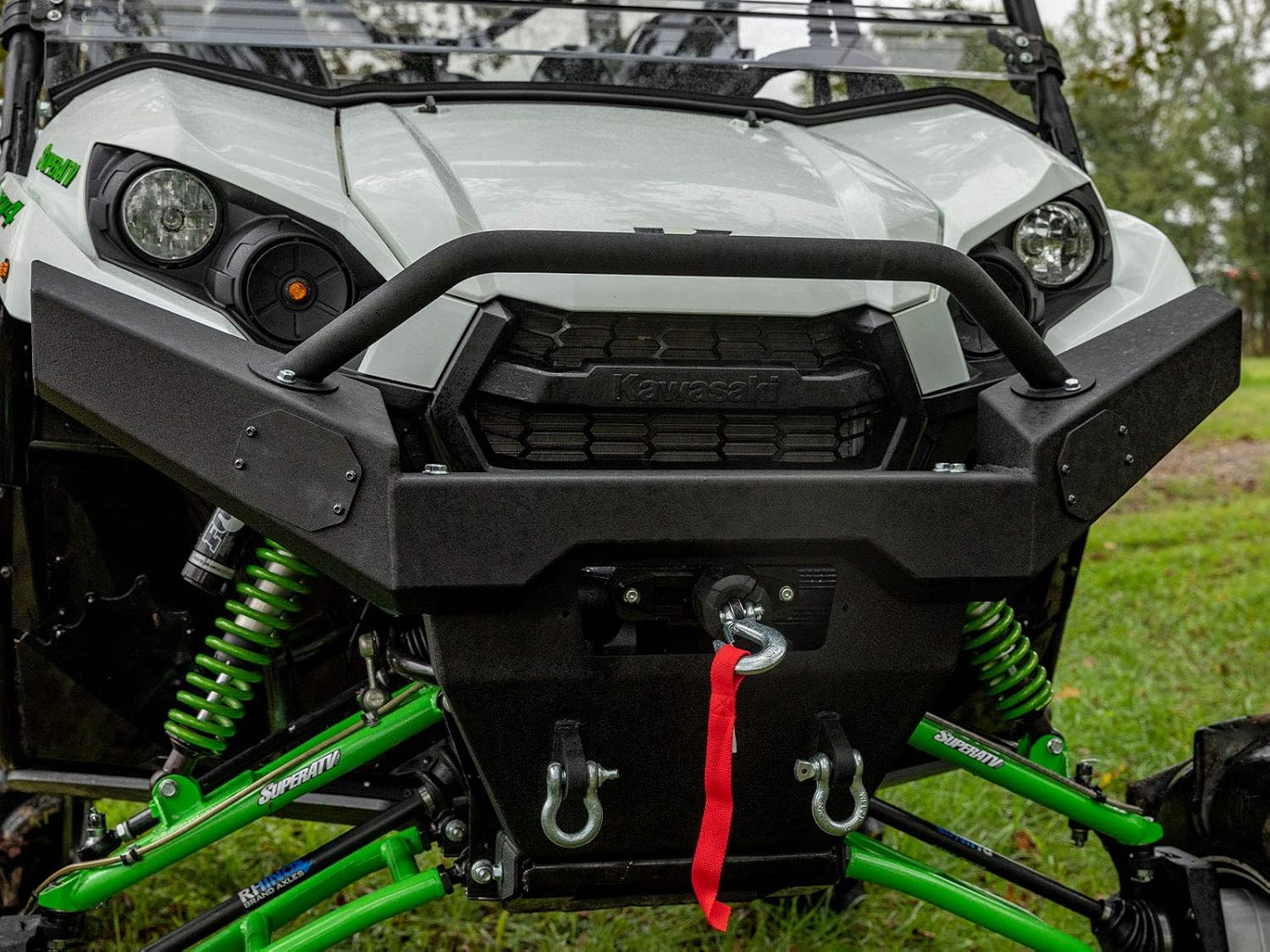 Wrinkle Black Steel Front Bumper with Tow Hooks X2385