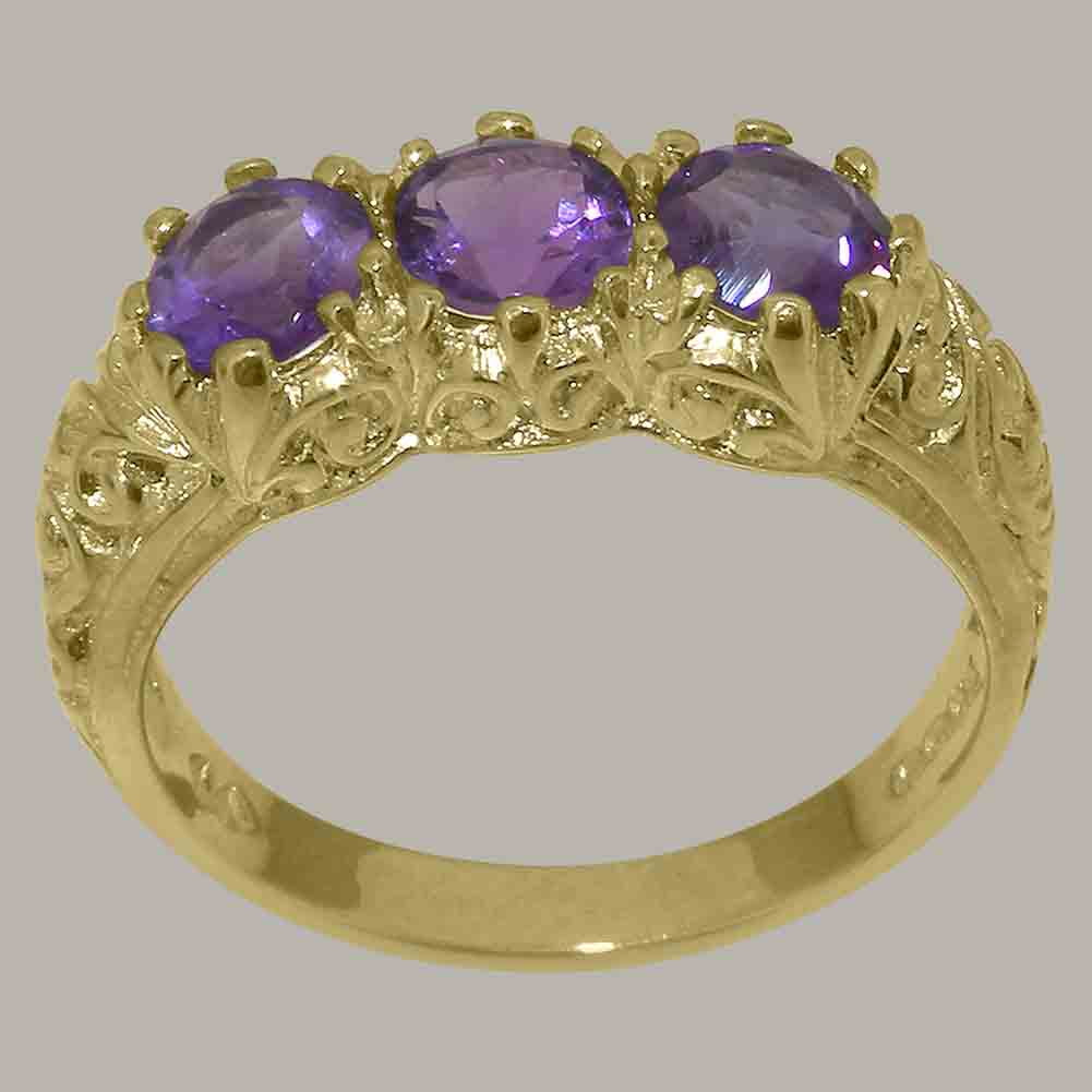10k Yellow Gold Amethyst Womens Ring H258