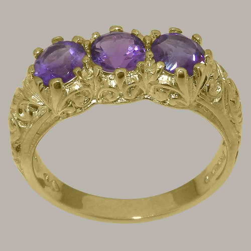 10k Yellow Gold Amethyst Womens Ring H258