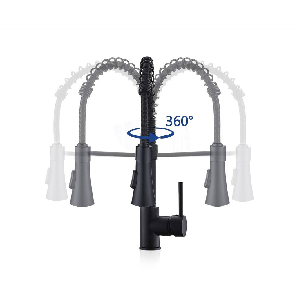 Black Kitchen Sink Faucet with Deck Plate V5947