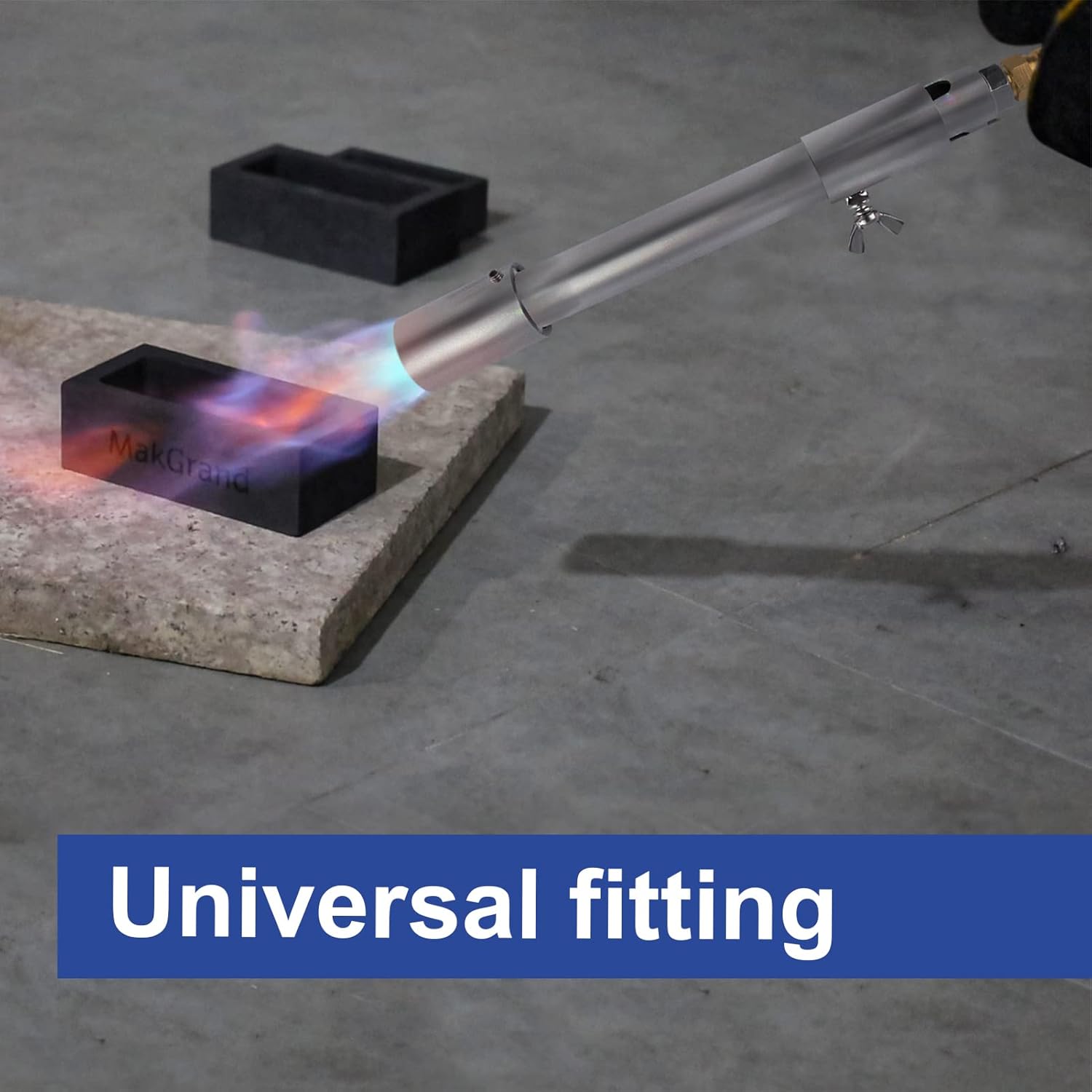 Stainless Steel Burner, 135,000 BTU, Brass Gas Fitting, Adjustable Flame, Pack of 2 B41877