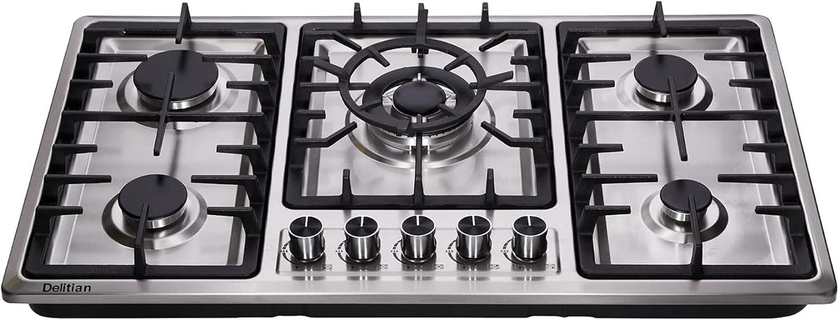 34 Inch 5 Burners Stainless Steel Gas Cooktop E38820
