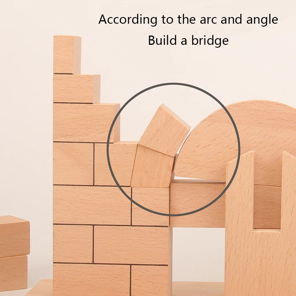 Roman Arch Bridge Stacking Building Block Wooden Stacking Block Game C206776