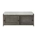 Grey Wood Storage Bench with Cabinets J860859