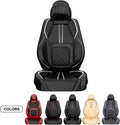 5PCS Water Proof Nappa Leather Car Seat Covers (Full Set, Black&White) U7406