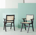 White/Natural French Cane Arm Chair (Set of 2) D439