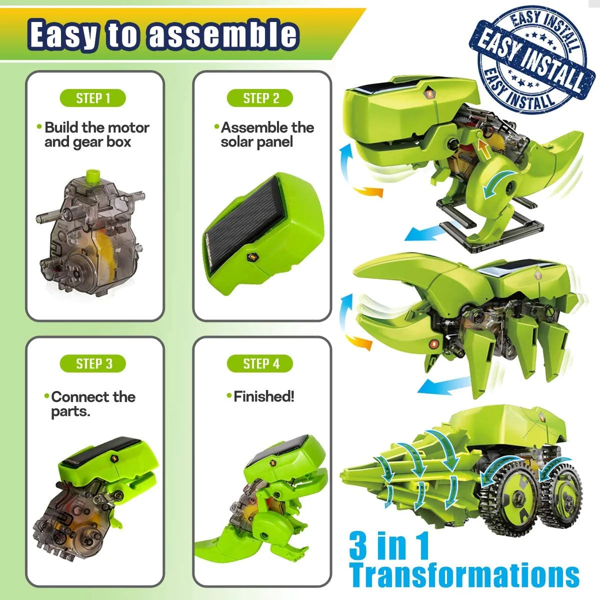 STEM Solar Dinosaur Building Robot Kit T117