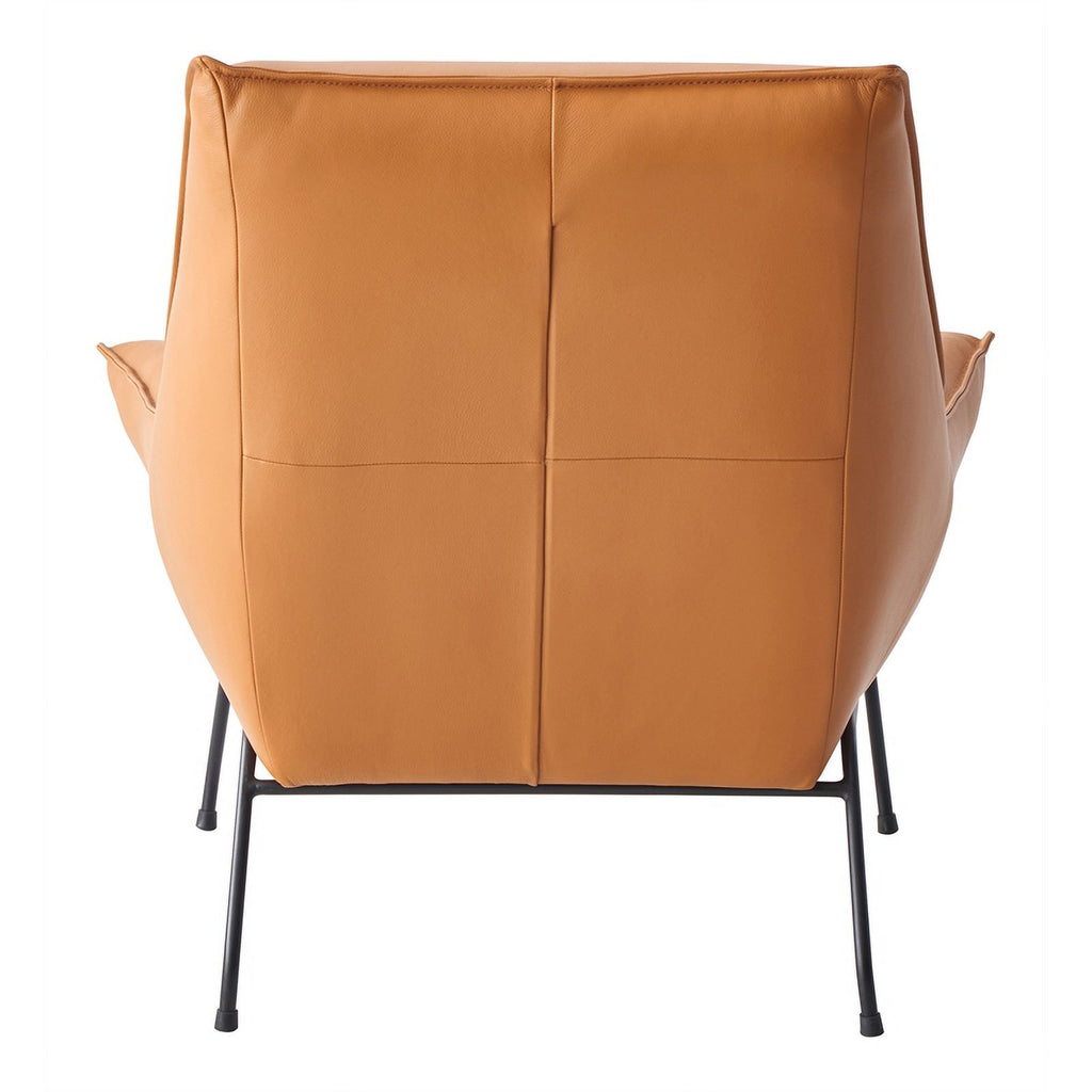 Tan Upholstered Leather Accent Chair and Ottoman C4425