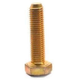 1 inch-14 x 2 inch UNS Grade 8 Hex Cap Screw Alloy Steel Yellow Zinc Plated Pk 5 N444
