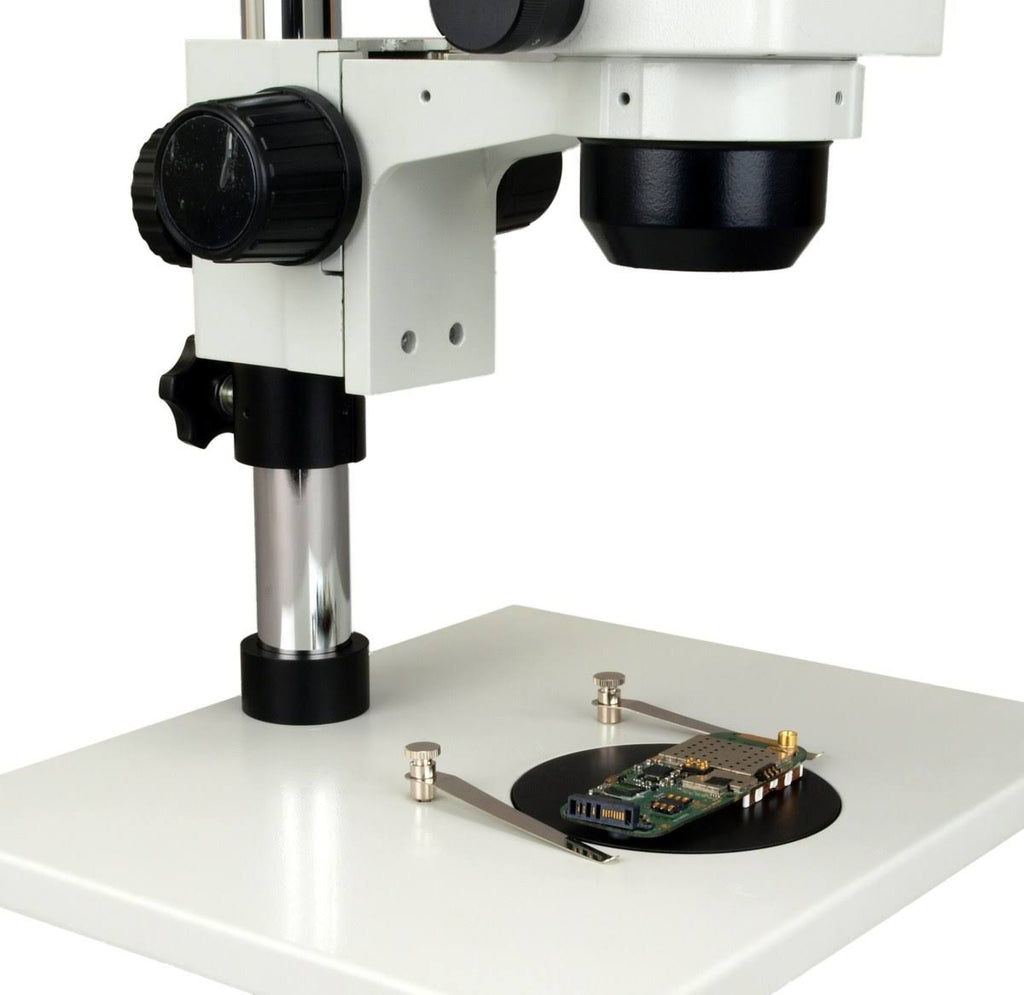 Trinocular Zoom Stereo Microscope with 0.5X Auxiliary Lens and 56 LED Ring Light B24133