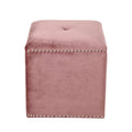 Pink Tufted Square Foot Stool Ottoman N952862
