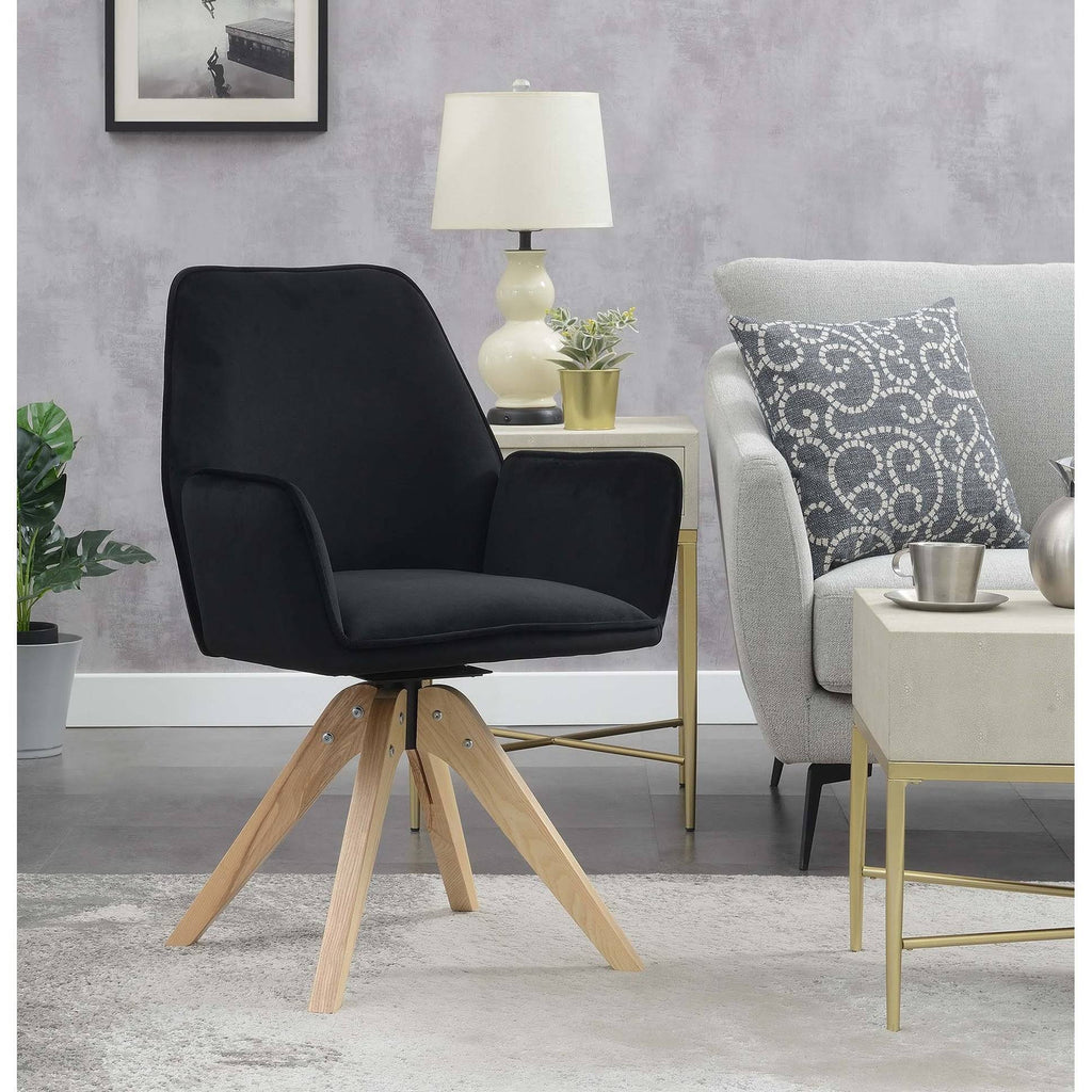 Velvet Blue Swivel Accent Chair Y554262