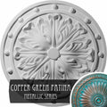 20 1/2x22OD x 1 1/2x22P Hand-Painted Copper Green Patina Ceiling Medallion O7757