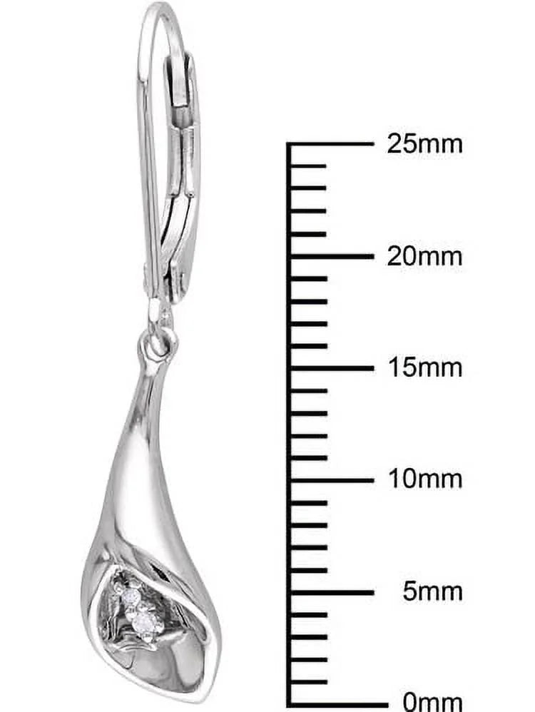 Sterling Silver Leverback Calla Lily Flower Earrings W602140