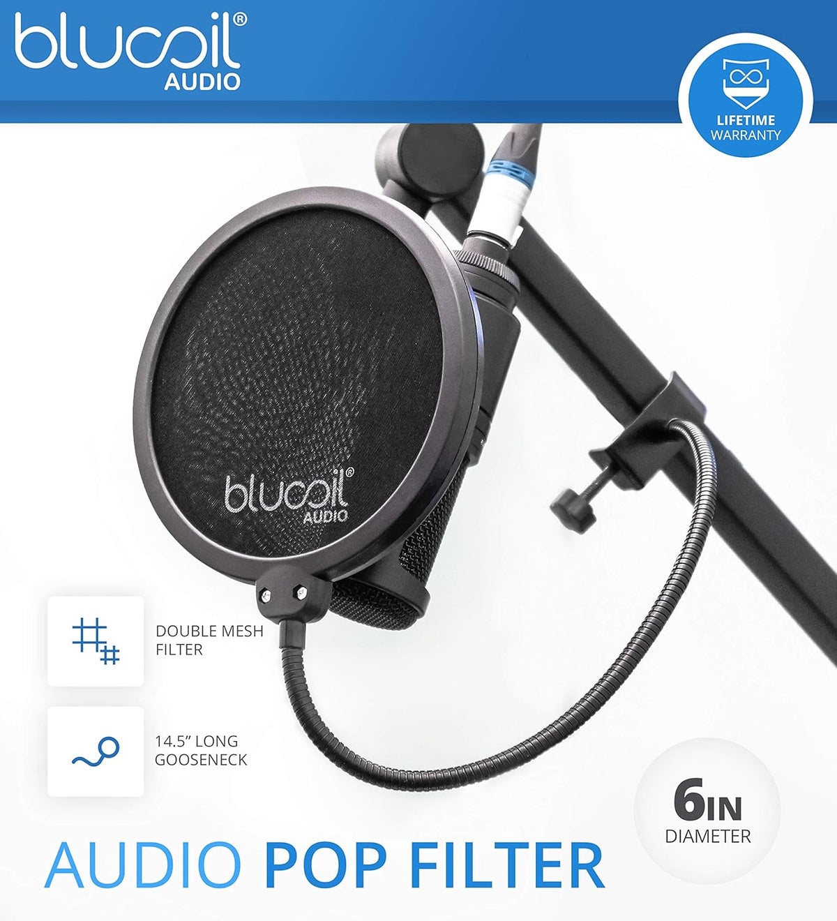 Cardioid Condenser Microphone Bundle with XLR Cable, Pop Filter, Mic Stand, and Acoustic Wedges K780024