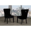 Black Velvet Tufted Side Chair L3519